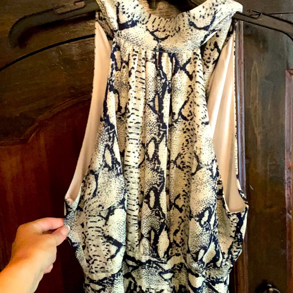 Ark & co. Snake print floor length halter dress